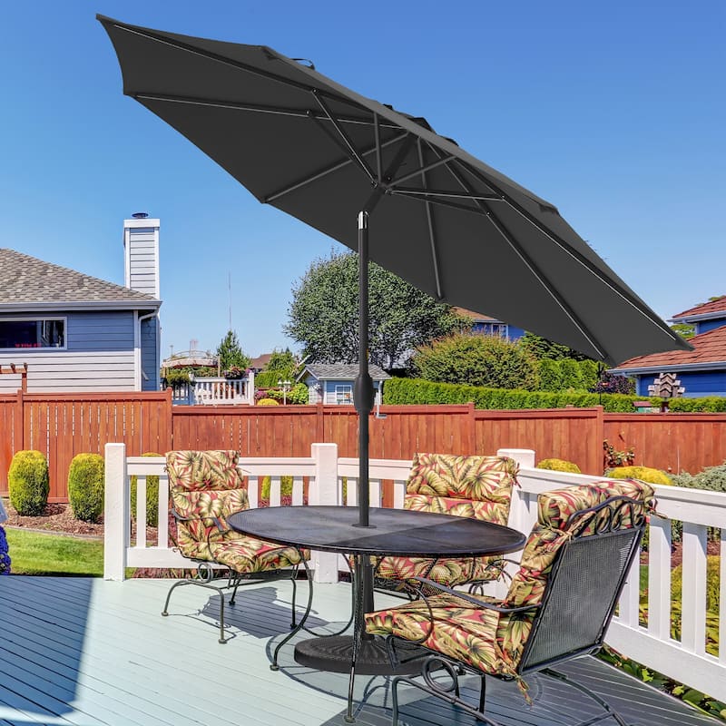 BONOSUKI 9ft Patio Umbrella,Outside Deck Table Umbrella,w/Tilt Crank