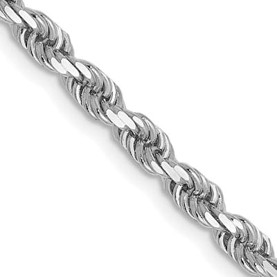 Curata 14k White Gold Lobster Claw Closure Valu plus 3.00mm Chain Bracelet