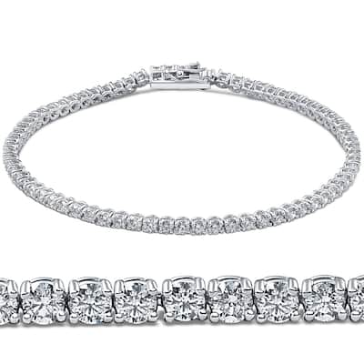3ct Round Diamond Tennis Bracelet White Gold Women's 7"