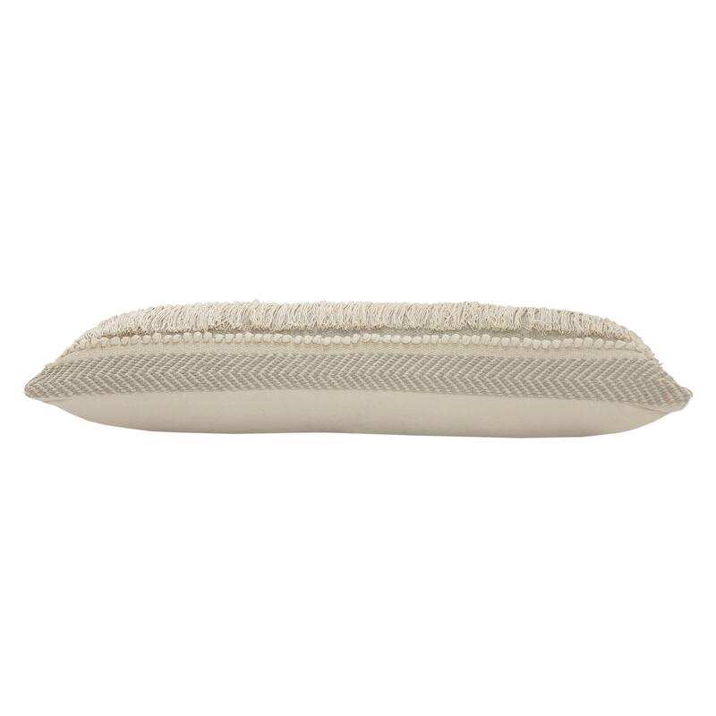 Sevita Willow Fringed Cotton Throw Pillow