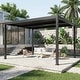 preview thumbnail 17 of 194, EROMMY Outdoor Louvered Pergola with Adjustable Aluminum Roof – Rainproof Gazebo for Patio & Garden 10'x12' - Open Side-Dark Gray
