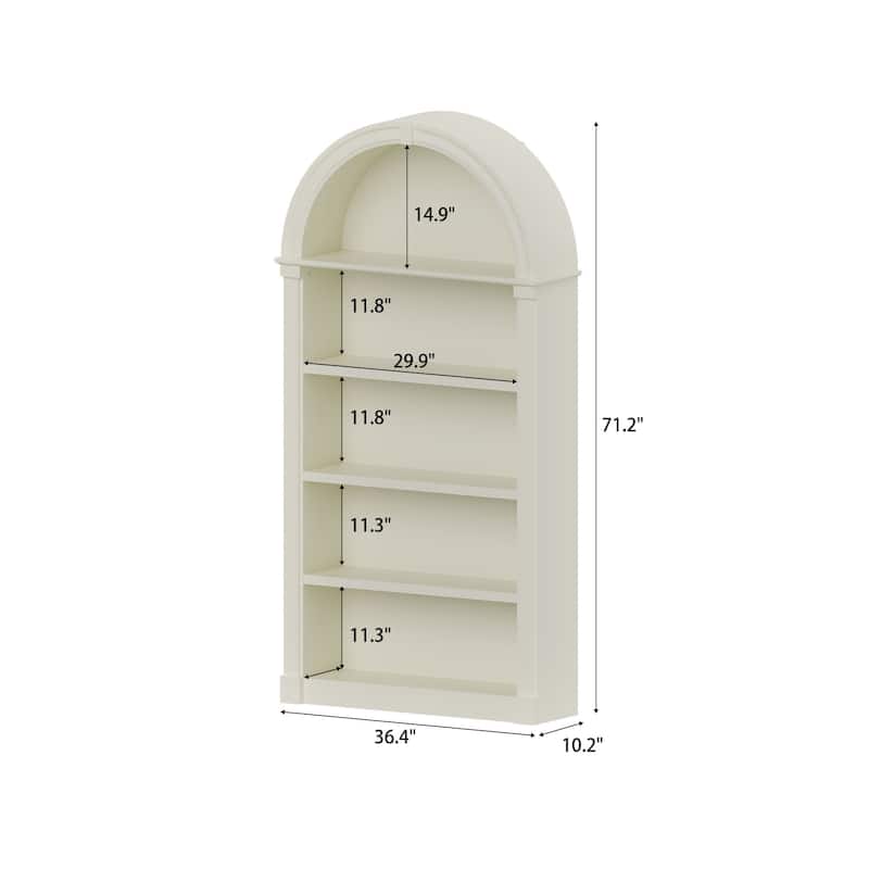 Cream-Yellow Display Cabinet,5-Tier Showcase Cabinet,Shelves Corner Standing Organizer,European Flair
