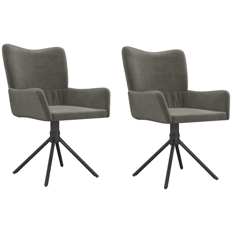 vidaXL Swivel Dining Chairs 2 Pcs Upholstered Accent Leisure Side Chair Velvet - 21.7" x 22" x 33.7"