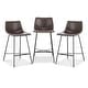 preview thumbnail 9 of 34, Poly & Bark Paxton 24-inch Counter Stool (Set of 3) Brown