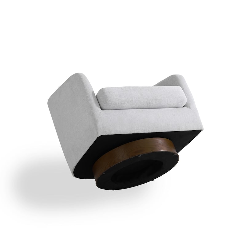 2 Set Modern Wide Round Swivel Accent Barrel Chairs