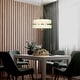 preview thumbnail 6 of 13, Malury Mid-century Modern 4-Light Brass Gold Drum Chandelier Fabric Shaded Foyer Pendant Lights - D17" x H30"