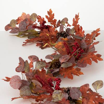 60" Sullivans Leaf And Pinecone Garland, Multicolored - 5'11"L x 1'W x 4"H