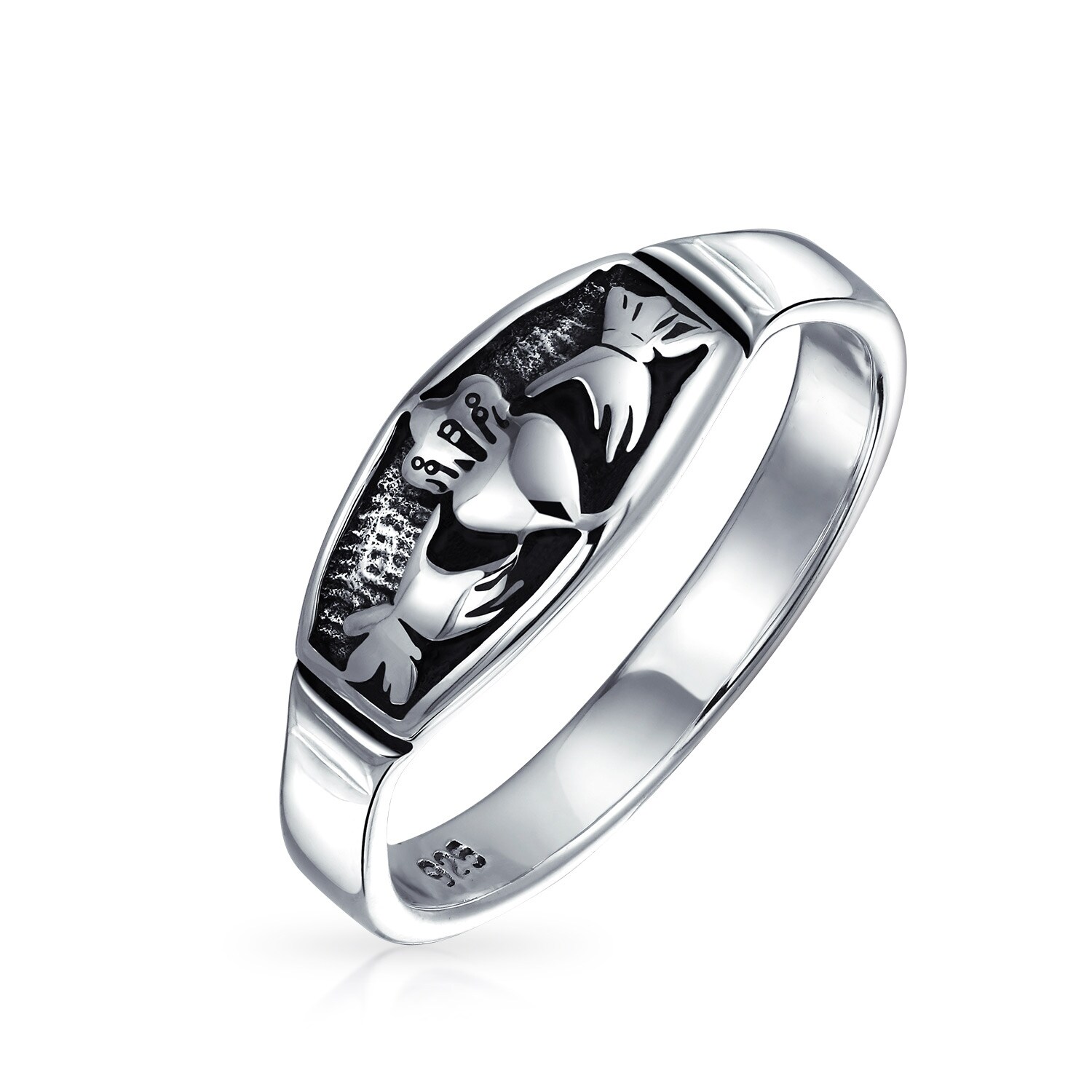 Shop Bff Celtic Irish Couples Claddagh Wedding Band Ring Sterling Silver Overstock 17985033 9