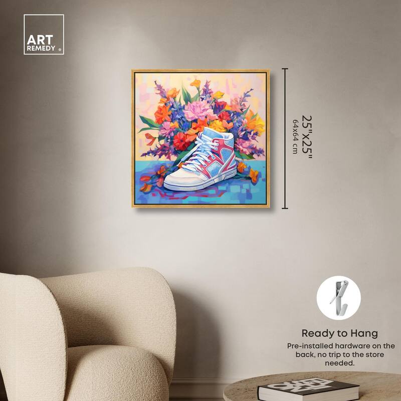 Colorful Sneaker Bouquet II Canvas by Art Remedy
