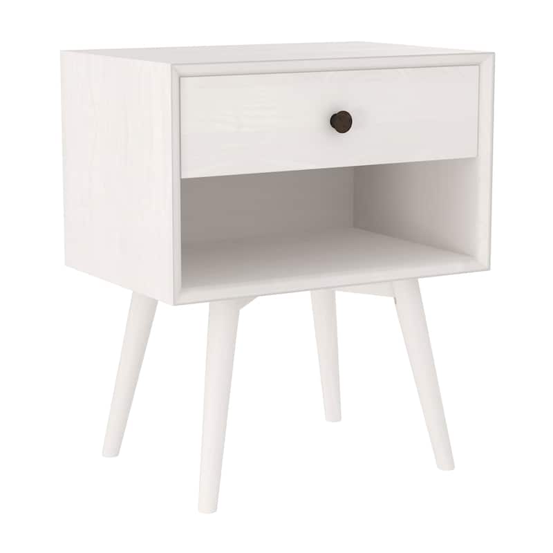 Middlebrook Mid-Century Solid Wood 1-Drawer, 1 Shelf Nightstand