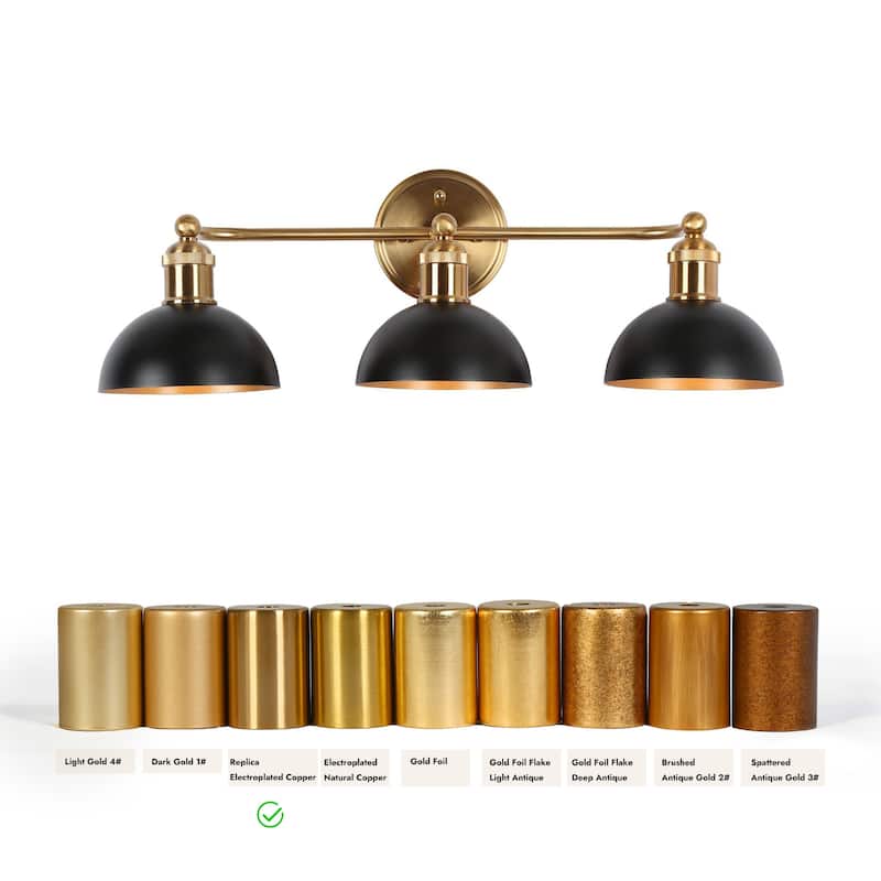 Modern Industrial Black Gold Bathroom Vanity Light Metal Pot Shaped Wall Sconces