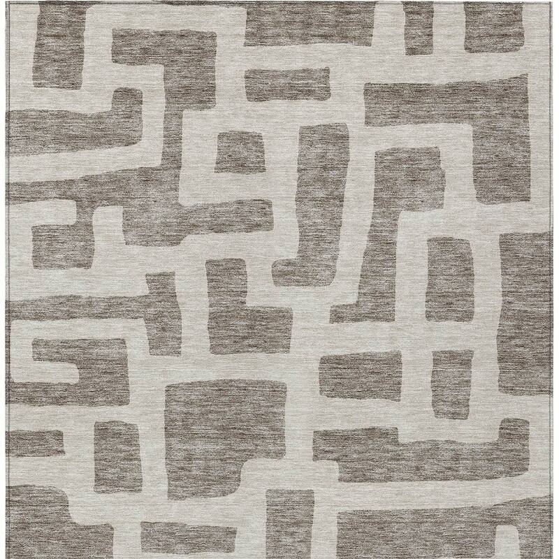 HomeRoots Abstract Transitional Rectangle Outdoor Rug