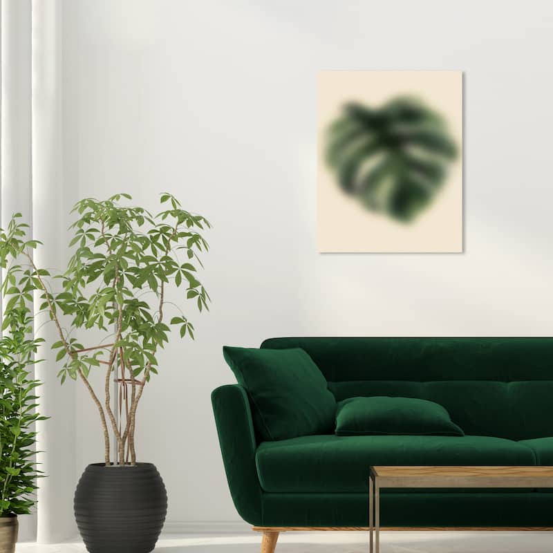 Wynwood Studio Canvas Floral and Botanical Blurred Monstera Green Modern & Contemporary Wall Art Canvas Print - 20 x 24