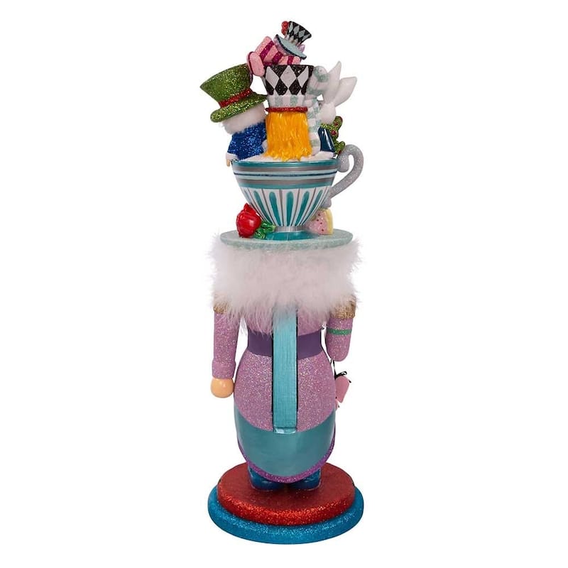 Kurt Adler 24-Inch Alice Teacup Party Hat Nutcracker - Multicolored