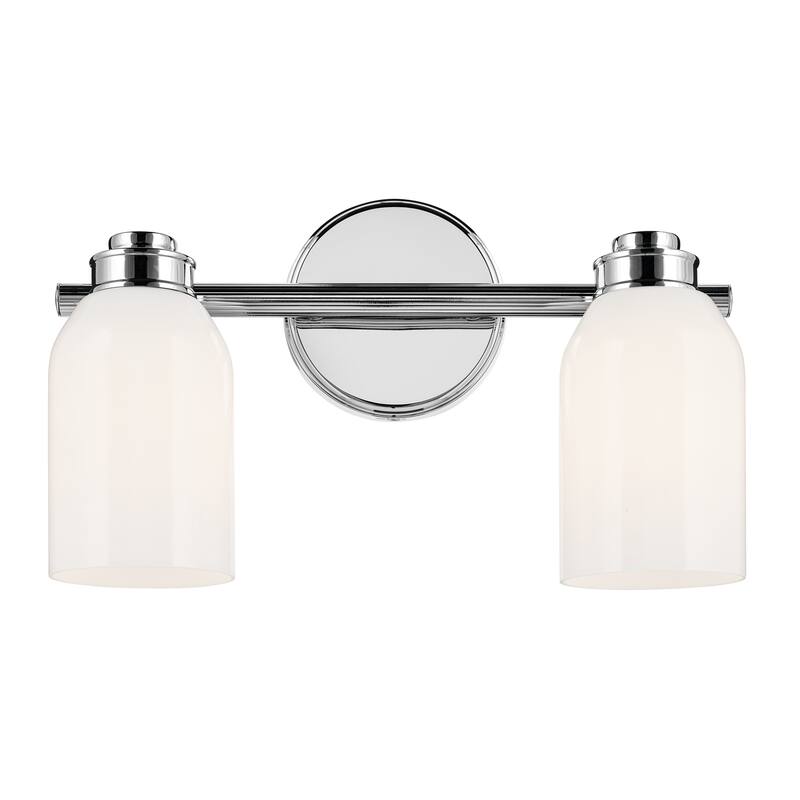 Kichler Lighting Shae 15" 2-Light Vanity Light with White Opal Glass in Chrome
