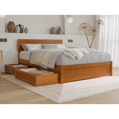 Wesley Platform Bed with Panel Footboard and Storage Drawers