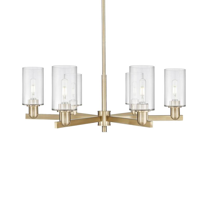 Innovations Lighting 716-6CR-11-34 Clymer Chandelier Clymer 6 Light - Champagne Bronze / Clear