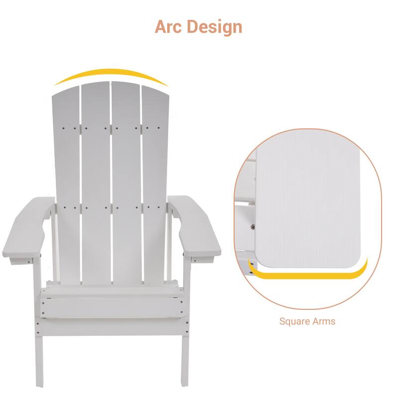 BONOSUKI Patio Adirondack Chair w/Cupholder,Weather Resistant-Set of 4