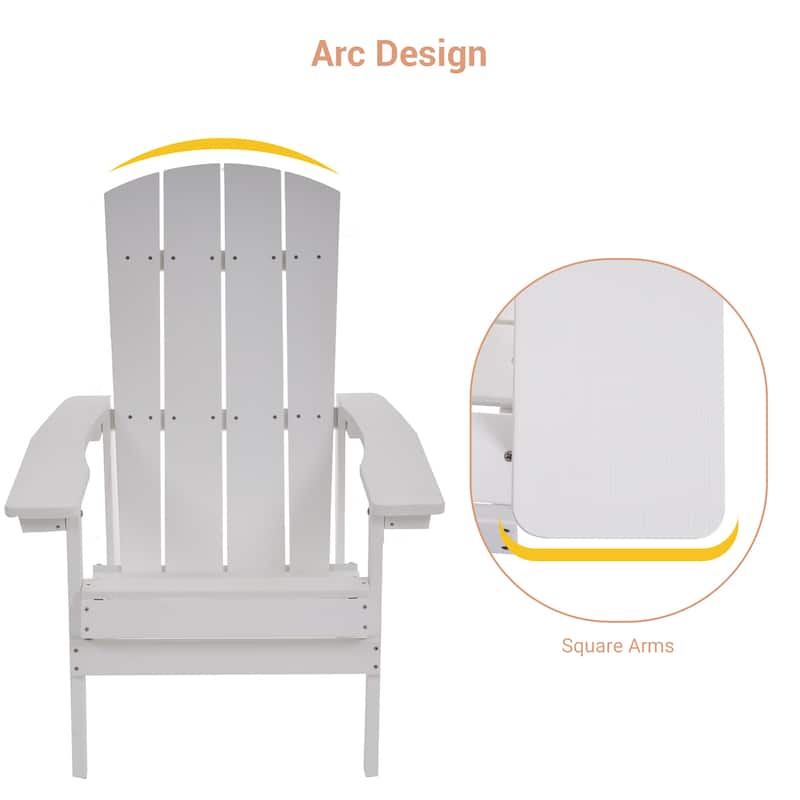 LIVOOSUN Outdoor Recycled Plastic Modern Outdoor Adirondack Chair Set of 1/2/4