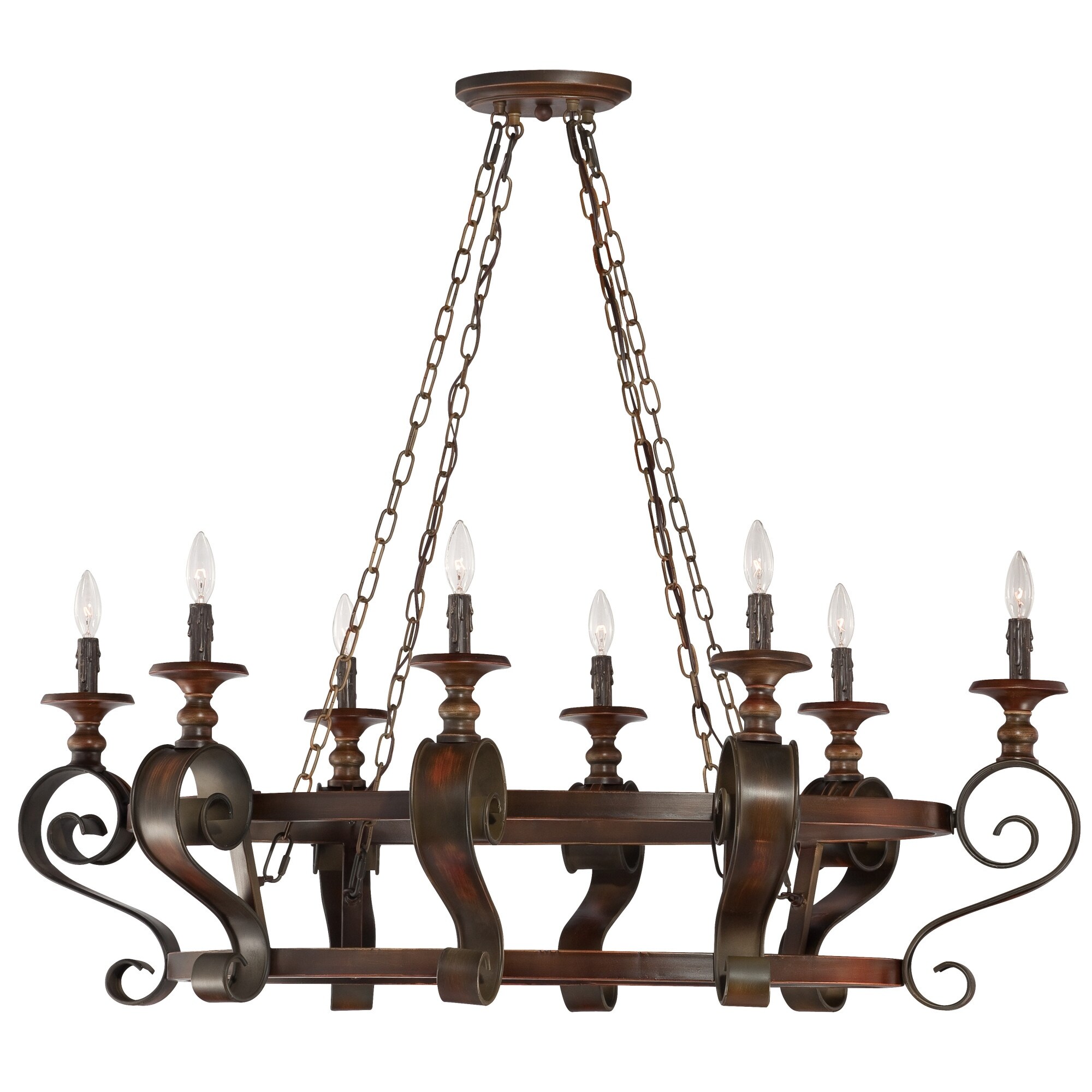 Craftmade 28038  Seville 8 Light Candle Style Chandelier - 46" Wide - Chandeliers For Bedrooms by Overstock.com
