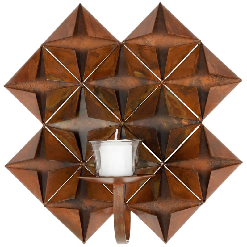 SAFAVIEH Lighting Caisa Piece Origami Candle Holder Wall Sconce - 11" x 5.5" x 11" - 11Wx6Dx11H