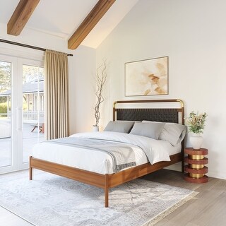 Netz King Bed Black & Walnut