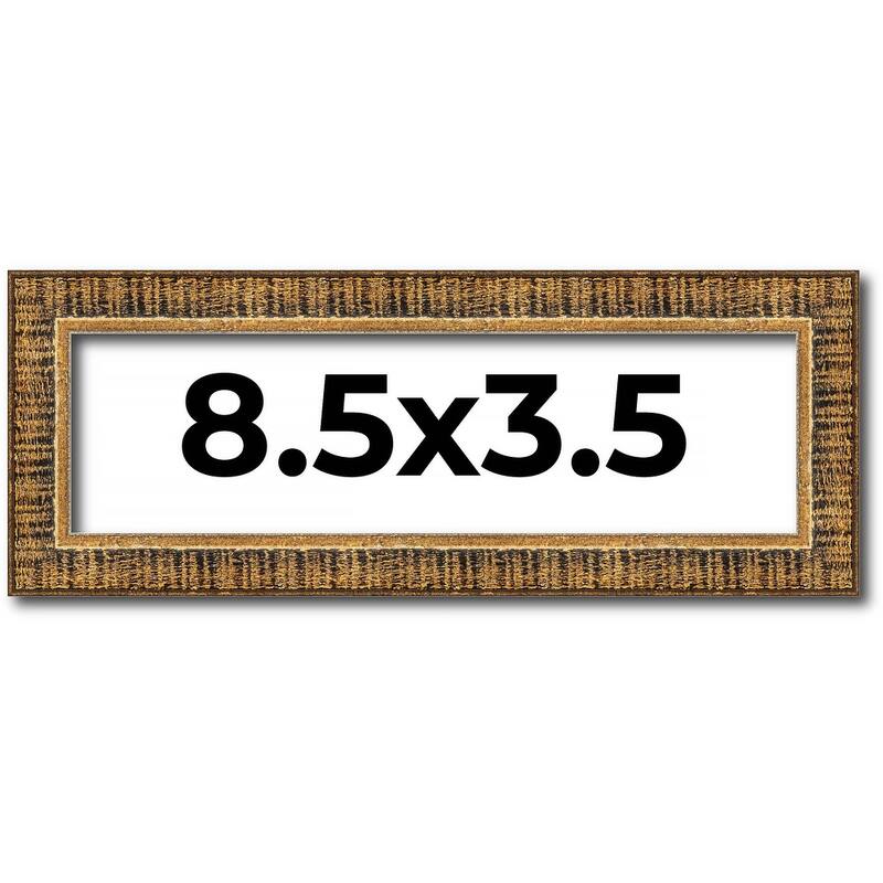 8.5x3.5 Frame Gold Solid Wood Picture Frame - Complete Modern Photo