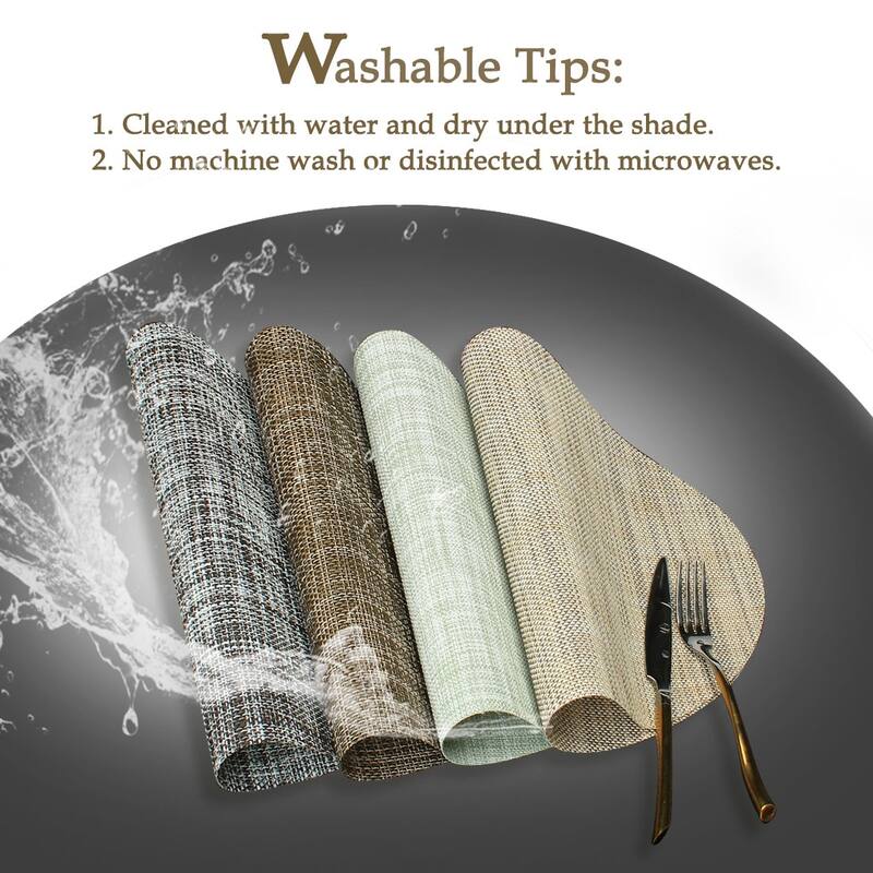 Washable Placemats Set of 6 Non-Slip Insulation Mats