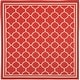 preview thumbnail 79 of 129, SAFAVIEH Courtyard Kailani Indoor/ Outdoor Waterproof Patio Backyard Rug 4' Square - Red/Bone