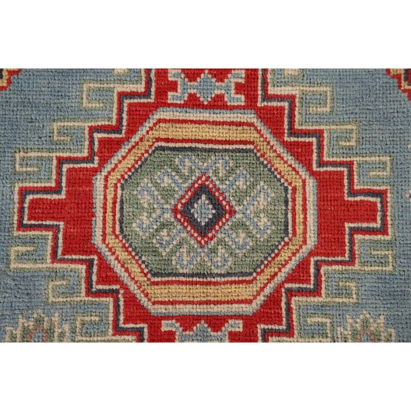 Light Blue Kazak Accent Rug Hand-Knotted Wool Carpet - 3'0"x 5'1"