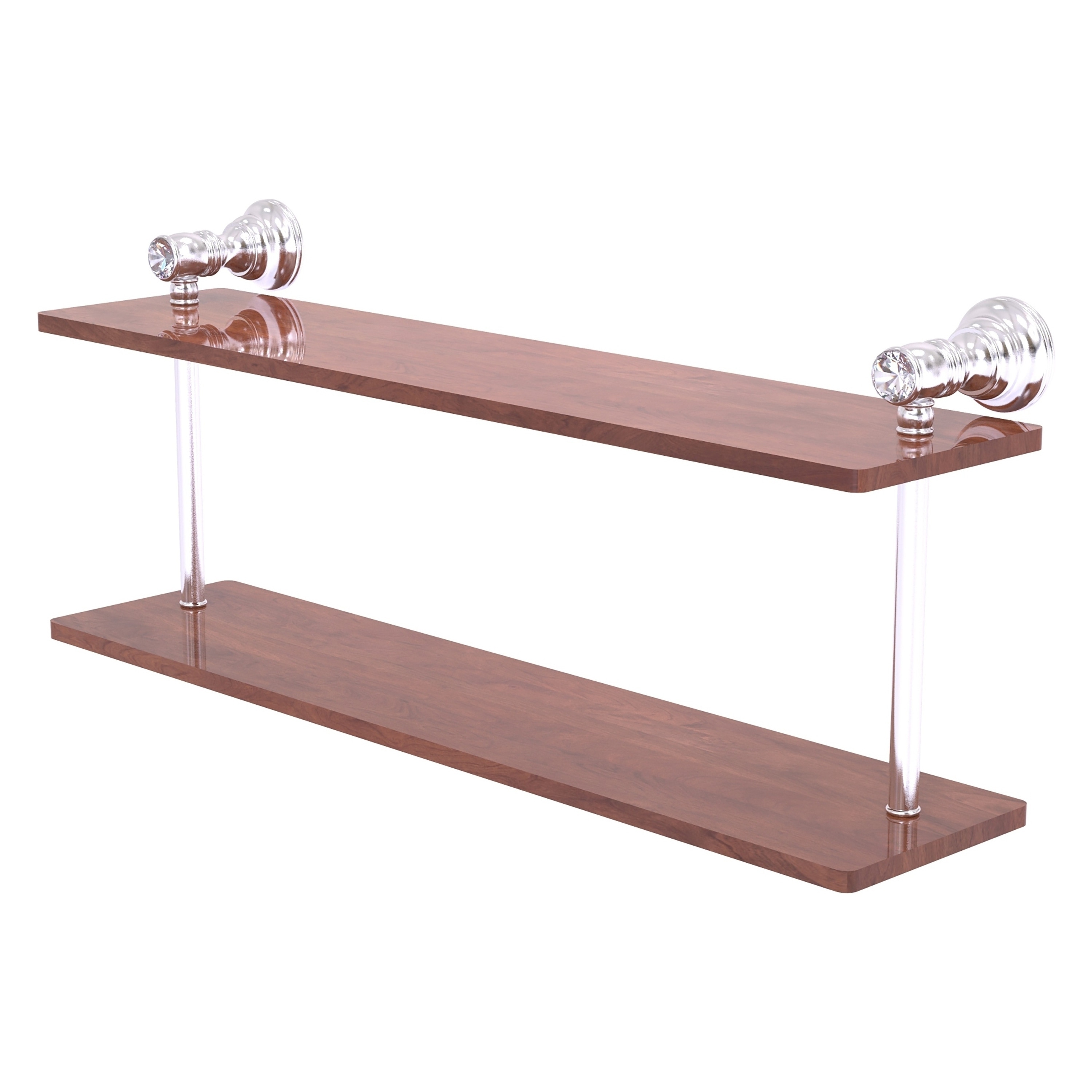 Carolina Crystal 22 in., 2-Tiered Glass Shelf in Matte Black Carolina Crystal 22 in., 2-Tiered Glass Shelf in Matte Black