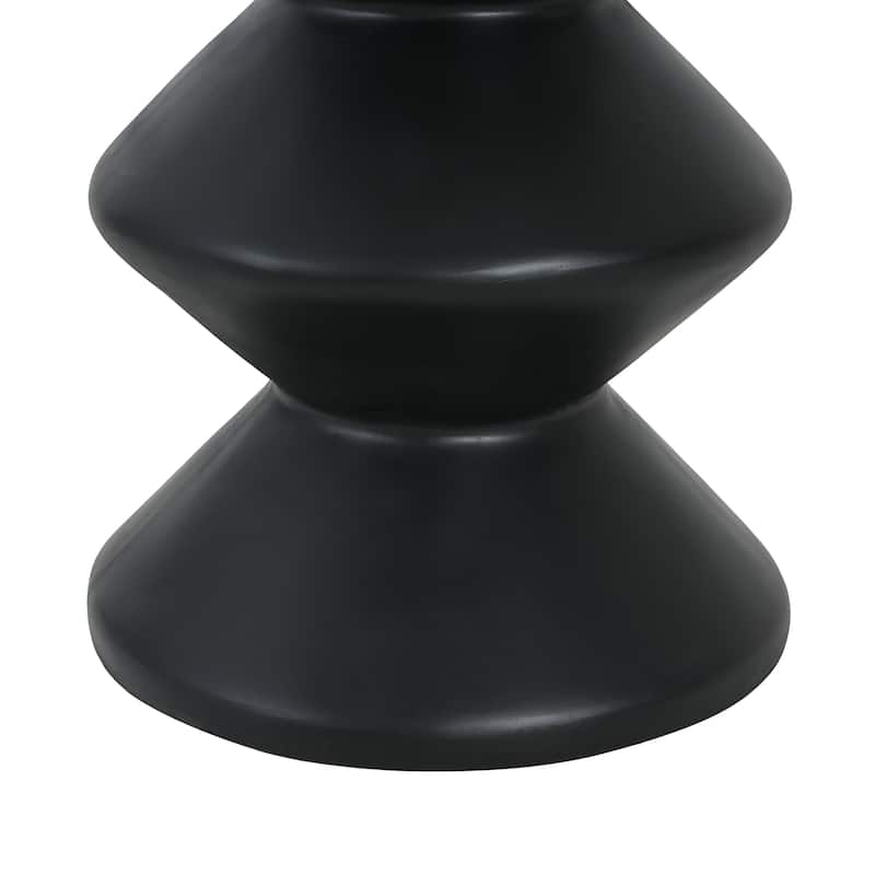 Christopher Knight Home - 13.75'' Modern 3-Layer Sculptural Wave MGO Concrete Accent Side Table, Matte Finish - Black