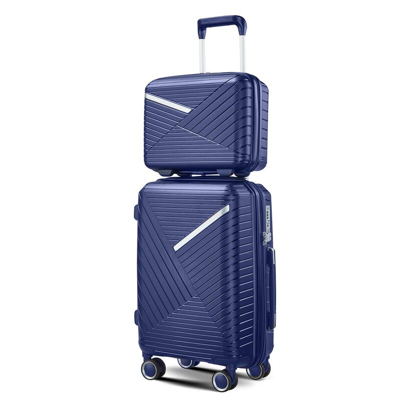 14/20/24/28 4-Piece Modern Luggage Sets, Expandable Luggage with Swivel Wheels and TSA Lock, for Boarding Travel, Navy Blue