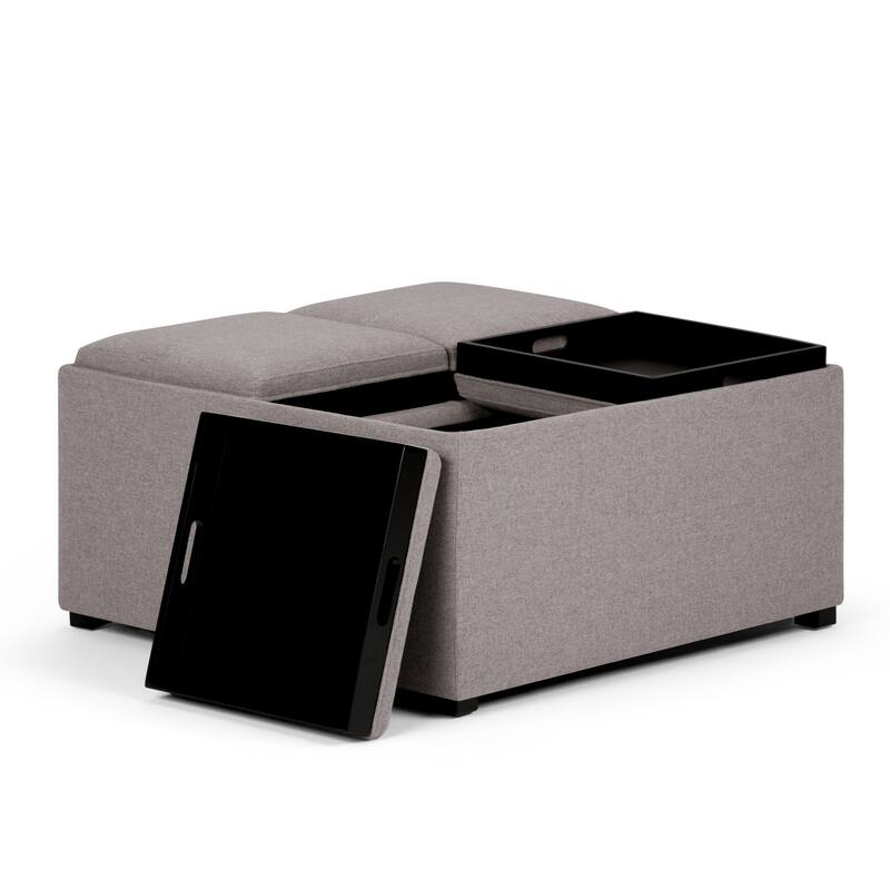 Square Coffee Table Storage Ottoman