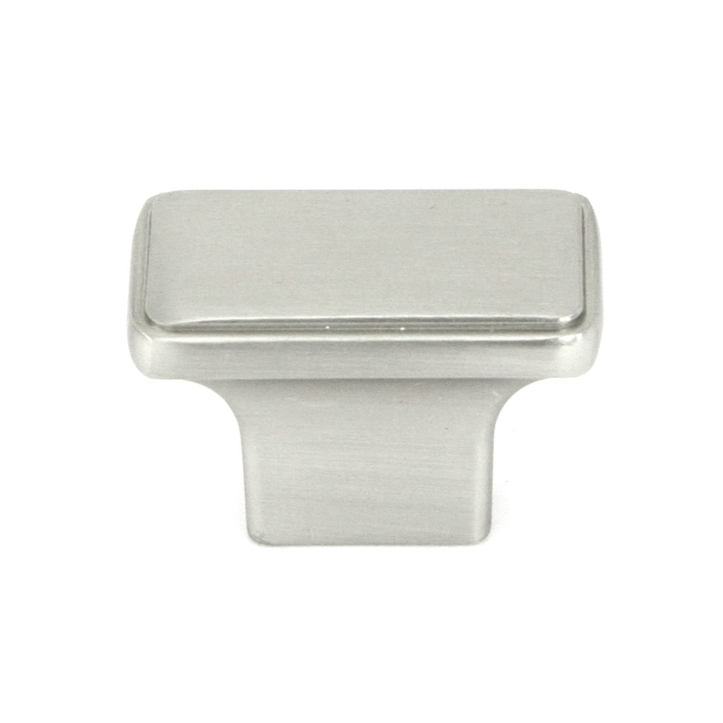 Contemporary 1-1/2-inch Nepoli Stainless Steel Brushed Nickel Finish Square Cabinet Pull Knobs - Set of 10 - 1"