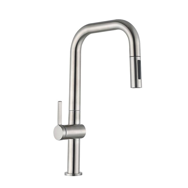 Single Handle Pull Down Sprayer Kitchen Faucet - Stainless steel