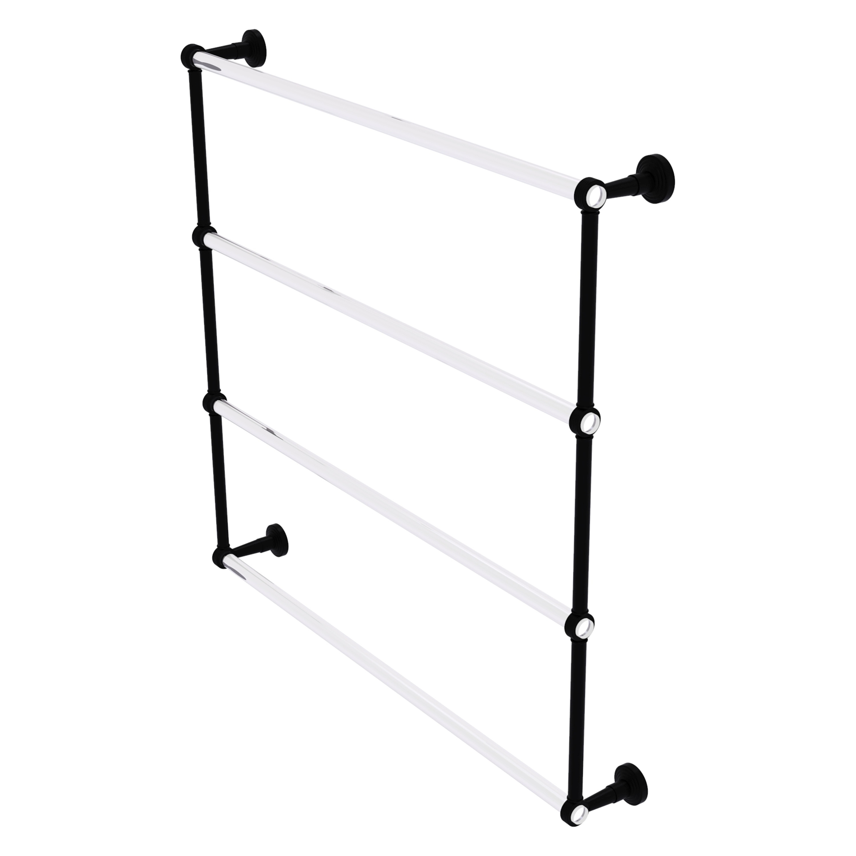 Allied Brass Pacific Beach Collection 4 Tier 24 Inch Ladder Towel Bar with Grooved Accents