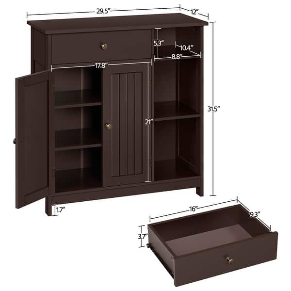 Yaheetech FreeStanding Bathroom Floor with Adjustable Drawer