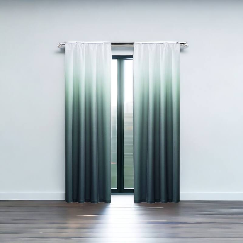 HomeRoots Set of Two 84" Blue Ombre Shades Window Panels - 84" x 76"
