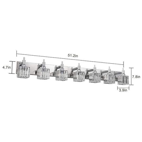 dimension image slide 7 of 23, 2/3/4-Light Modern Bathroom Crystal Vanity Light Wall Sconces