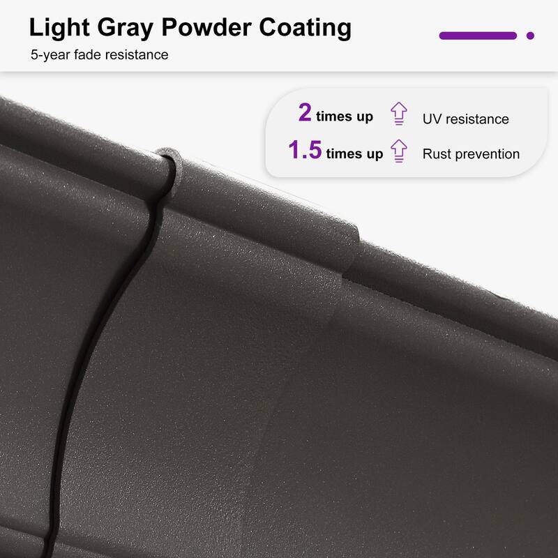 PURPLE LEAF Patio Gazebo for Backyard Hardtop Galvanized Steel Frame with Upgrade Curtain - Light Grey
