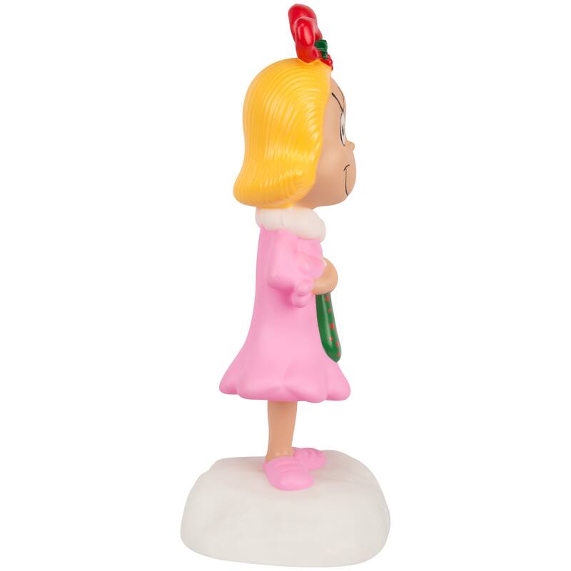 Lighted Blow Mold Decor-Cindy Lou Who w/Stocking-14"-Dr. Seuss