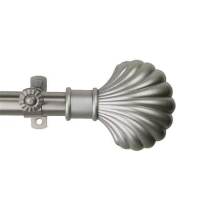 Adjustable Curtain Rod 48-84 Inch, Satin Nickel Metal Rod with Finials, Window Treatment Hardware - 84