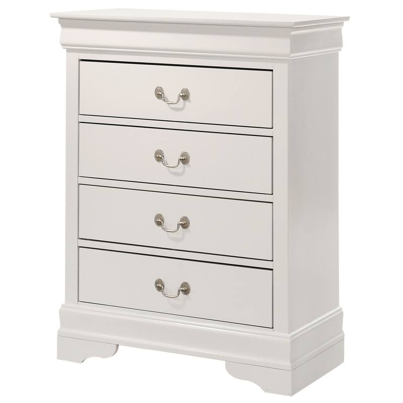 Passion Furniture Louis Phillipe Cherry 4 Drawer Chest of Drawers - 31"L x 16"W x 41"H