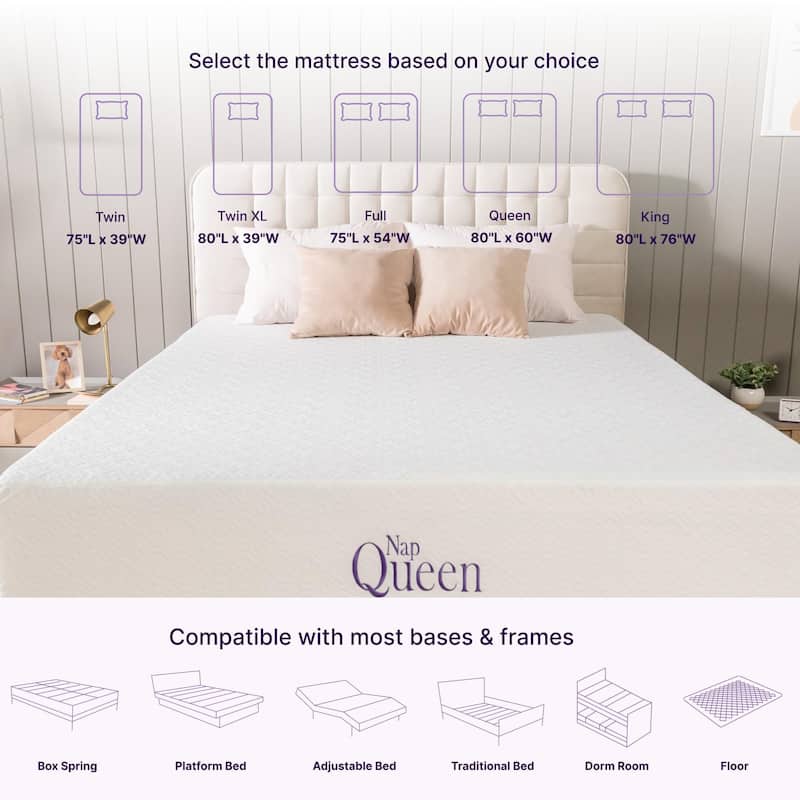 NapQueen Elizabeth 12" Gel Memory Foam Mattress