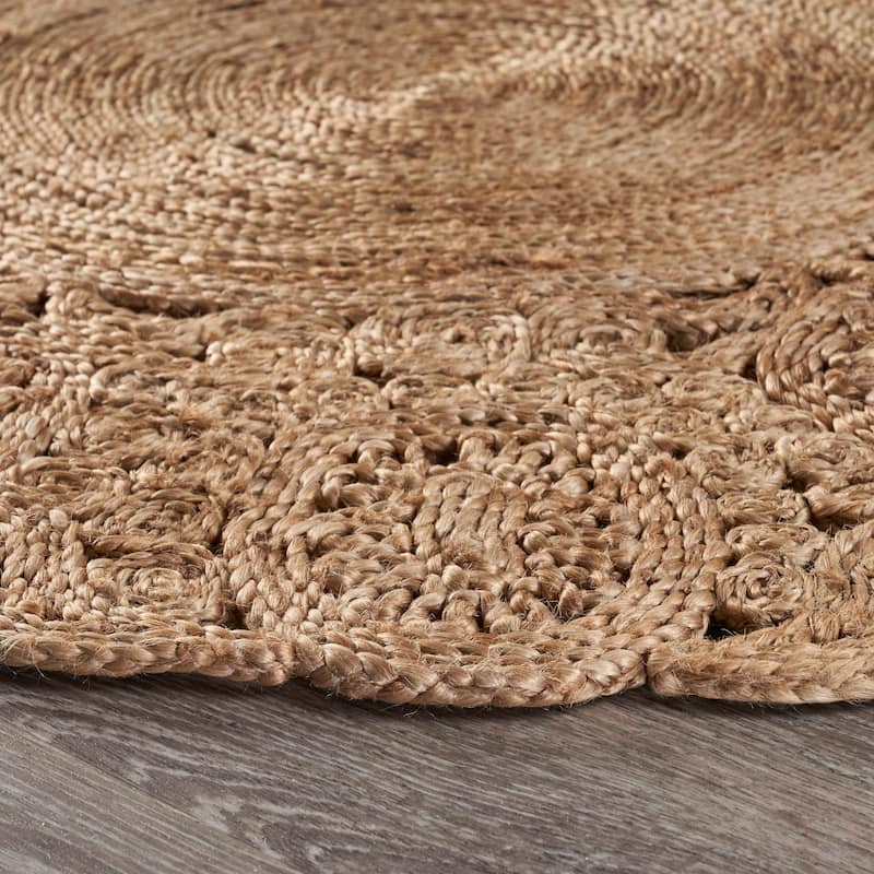 Sevita Organic Jute Medallion Area Rug, Natural