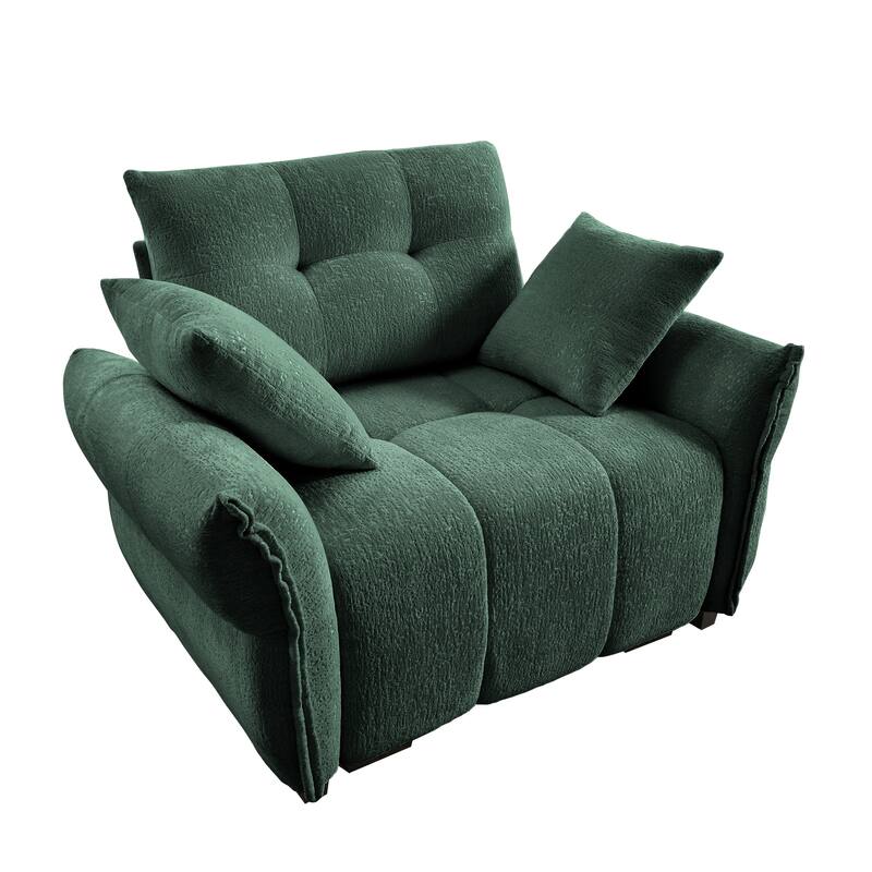 Roomfitters 47" Single Seater Modular Sofa, Ergonomic Deep Seat Chenille Armchair with Pillows