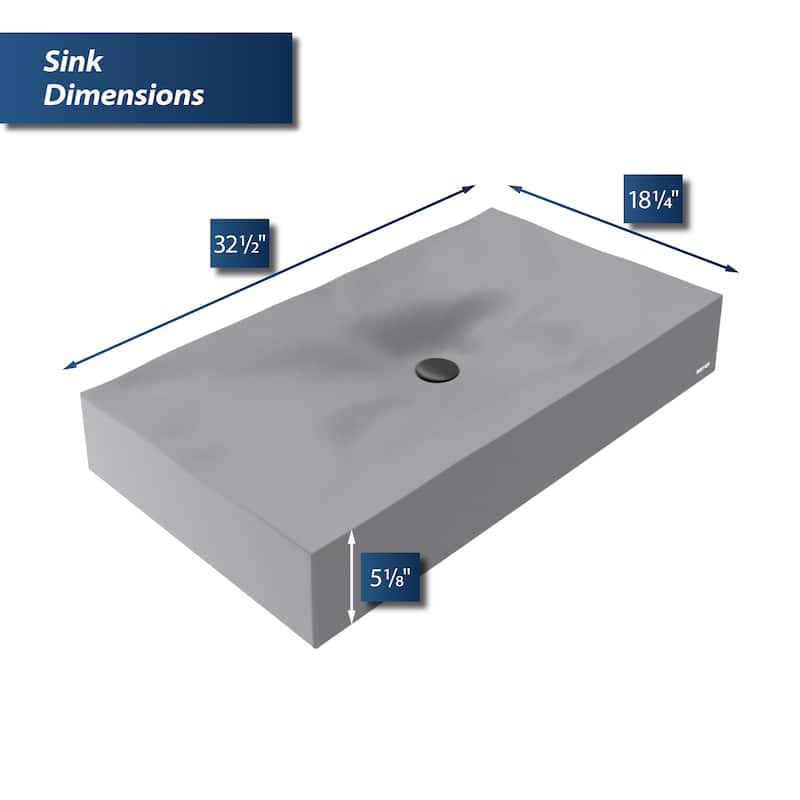 Karran Mirage Quartz 32 inch Bathroom Vessel Sink
