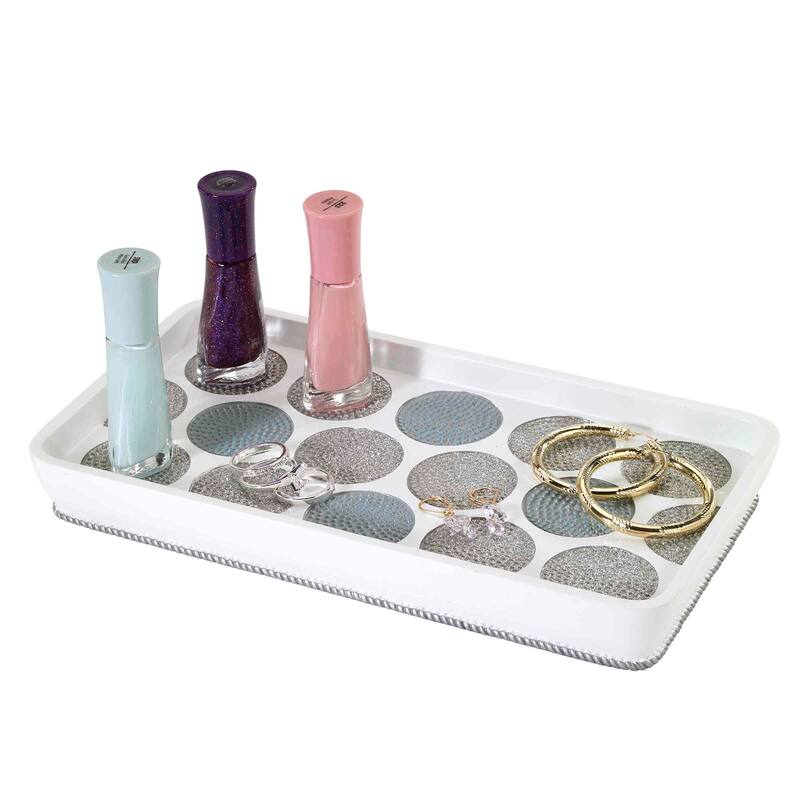 Avanti Linens Dotted Circles Tray - White