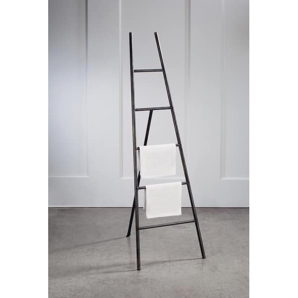 slide 2 of 5, 55"H Black Metal Ladder Tripod Floor Easel - 55"
